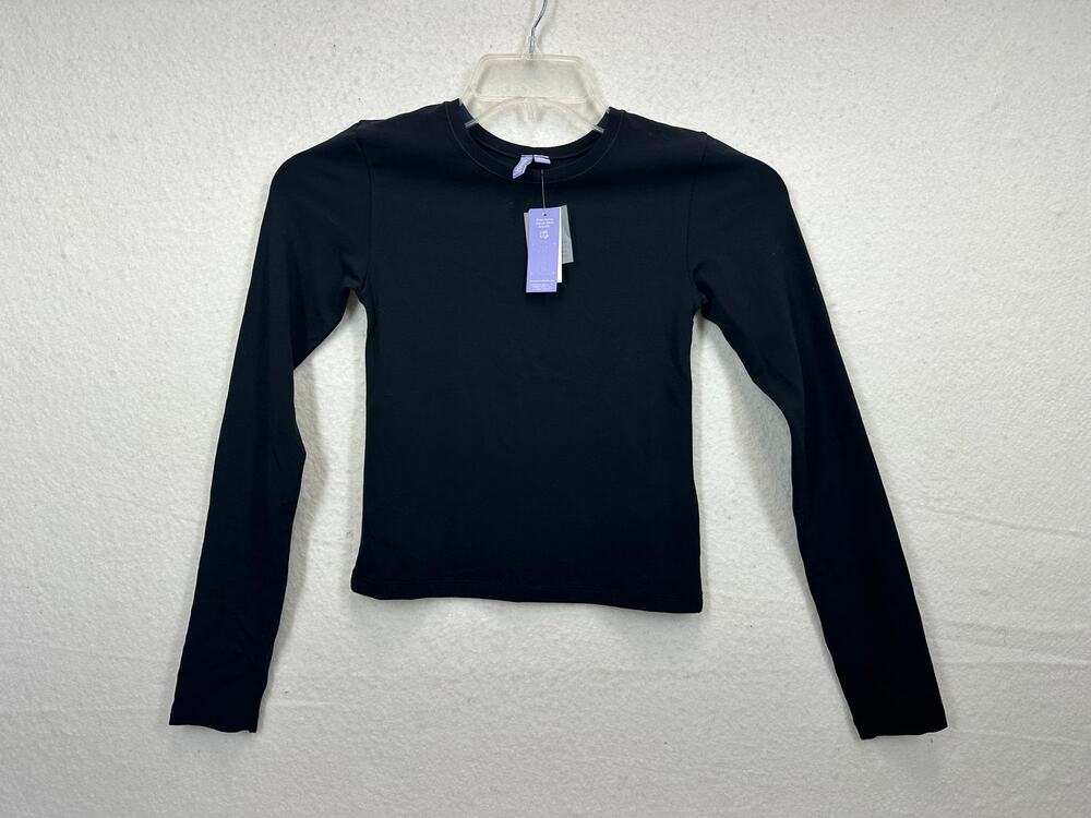Florence by Mills Softie Long Sleeve Crop T in Black Size Small New With Tags